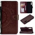 For Huawei Honor 9X Totem Flower Embossed Horizontal Flip TPU + PU Leather Case with Holder & Card Slots & Wallet(Brown)