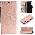 For Huawei Honor 9X Totem Flower Embossed Horizontal Flip TPU + PU Leather Case with Holder & Card Slots & Wallet(Rose Gold)