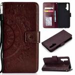 For Huawei Honor 20 Totem Flower Embossed Horizontal Flip TPU + PU Leather Case with Holder & Card Slots & Wallet(Brown)