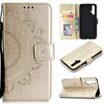 For Huawei Honor 20 Totem Flower Embossed Horizontal Flip TPU + PU Leather Case with Holder & Card Slots & Wallet(Gold)