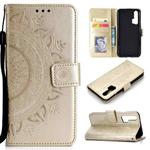 For Huawei Honor 20 Pro Totem Flower Embossed Horizontal Flip TPU + PU Leather Case with Holder & Card Slots & Wallet(Gold)