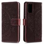 For Huawei Y5p Totem Flower Embossed Horizontal Flip TPU + PU Leather Case with Holder & Card Slots & Wallet(Brown)