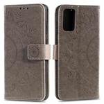 For Huawei Y5p Totem Flower Embossed Horizontal Flip TPU + PU Leather Case with Holder & Card Slots & Wallet(Grey)