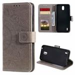 For Nokia 1.3 Totem Flower Embossed Horizontal Flip TPU + PU Leather Case with Holder & Card Slots & Wallet(Grey)