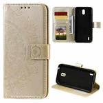 For Nokia 1.3 Totem Flower Embossed Horizontal Flip TPU + PU Leather Case with Holder & Card Slots & Wallet(Gold)