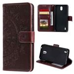 For Nokia 1.3 Totem Flower Embossed Horizontal Flip TPU + PU Leather Case with Holder & Card Slots & Wallet(Brown)