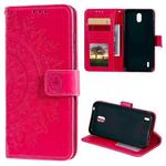 For Nokia 1.3 Totem Flower Embossed Horizontal Flip TPU + PU Leather Case with Holder & Card Slots & Wallet(Red)