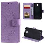 For Nokia 1.3 Totem Flower Embossed Horizontal Flip TPU + PU Leather Case with Holder & Card Slots & Wallet(Purple)