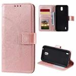 For Nokia 1.3 Totem Flower Embossed Horizontal Flip TPU + PU Leather Case with Holder & Card Slots & Wallet(Rose Gold)