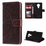 For Nokia 5.3 Totem Flower Embossed Horizontal Flip TPU + PU Leather Case with Holder & Card Slots & Wallet(Brown)