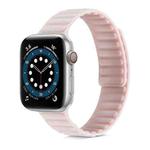 Litchi Texture Silicone Loopback Watch Band For Apple Watch Series 7 45mm / 6 & SE & 5 & 4 44mm / 3 & 2 & 1 42mm(Rose Pink)