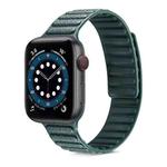 Litchi Texture Silicone Loopback Watch Band For Apple Watch Series 7 45mm / 6 & SE & 5 & 4 44mm / 3 & 2 & 1 42mm(Pine Needle Green)