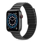 Litchi Texture Silicone Loopback Watch Band For Apple Watch Series 7 45mm / 6 & SE & 5 & 4 44mm / 3 & 2 & 1 42mm(Black)