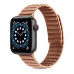 Litchi Texture Silicone Loopback Watch Band For Apple Watch Series 7 45mm / 6 & SE & 5 & 4 44mm / 3 & 2 & 1 42mm(Brown)