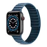 Litchi Texture Silicone Loopback Watch Band For Apple Watch Series 7 45mm / 6 & SE & 5 & 4 44mm / 3 & 2 & 1 42mm(Dark Blue)