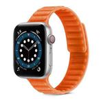 Litchi Texture Silicone Loopback Watch Band For Apple Watch Series 7 41mm / 6 & SE & 5 & 4 40mm / 3 & 2 & 1 38mm(Sunset)