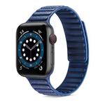 Litchi Texture Silicone Loopback Watch Band For Apple Watch Series 7 41mm / 6 & SE & 5 & 4 40mm / 3 & 2 & 1 38mm(Midnight Blue)