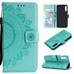 For Sony Xperia 1 II Totem Flower Embossed Horizontal Flip TPU + PU Leather Case with Holder & Card Slots & Wallet(Green)