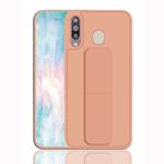 For Galaxy M30 Shockproof PC + TPU Protective Case with Wristband & Holder(Rose Gold)
