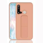 For Huawei P20 Lite Shockproof PC + TPU Protective Case with Wristband & Holder(Rose Gold)