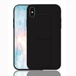 For iPhone XS Shockproof PC + TPU Protective Case with Wristband & Holder(Black)