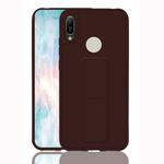 For Huawei Y6 (2019) Shockproof PC + TPU Protective Case with Wristband & Holder(Coffee)