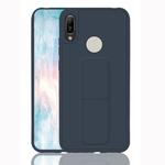 For Huawei Y6 (2019) Shockproof PC + TPU Protective Case with Wristband & Holder(Dark Blue)