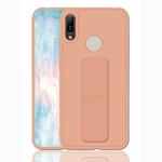 For Huawei Y6 (2019) Shockproof PC + TPU Protective Case with Wristband & Holder(Rose Gold)