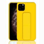 For iPhone 11 Pro Max Shockproof PC + TPU Protective Case with Wristband & Holder(Yellow)