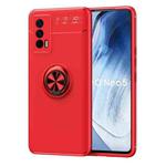 For vivo iQOO Neo5 Metal Ring Holder 360 Degree Rotating TPU Case(Red+Red)
