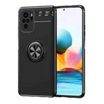 For Xiaomi Redmi Note 10 Metal Ring Holder 360 Degree Rotating TPU Case(Black+Black)