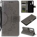 For Motorola Moto G8 Power Totem Flower Embossed Horizontal Flip TPU + PU Leather Case with Holder & Card Slots & Wallet(Grey)
