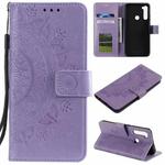 For Motorola Moto G8 Power Totem Flower Embossed Horizontal Flip TPU + PU Leather Case with Holder & Card Slots & Wallet(Purple)