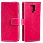 For Motorola Moto G9 Play Totem Flower Embossed Horizontal Flip TPU + PU Leather Case with Holder & Card Slots & Wallet(Red)
