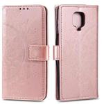 For Motorola Moto G9 Play Totem Flower Embossed Horizontal Flip TPU + PU Leather Case with Holder & Card Slots & Wallet(Rose Gold)