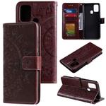 For Xiaomi Redmi 9C Totem Flower Embossed Horizontal Flip TPU + PU Leather Case with Holder & Card Slots & Wallet(Brown)