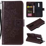 For Xiaomi Redmi K20 / K20 Pro Totem Flower Embossed Horizontal Flip TPU + PU Leather Case with Holder & Card Slots & Wallet(Brown)