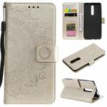 For Xiaomi Redmi K20 / K20 Pro Totem Flower Embossed Horizontal Flip TPU + PU Leather Case with Holder & Card Slots & Wallet(Gold)