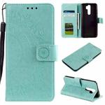 For Xiaomi Redmi Note 8 Pro Totem Flower Embossed Horizontal Flip TPU + PU Leather Case with Holder & Card Slots & Wallet(Green)