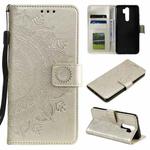 For Xiaomi Redmi Note 8 Pro Totem Flower Embossed Horizontal Flip TPU + PU Leather Case with Holder & Card Slots & Wallet(Gold)