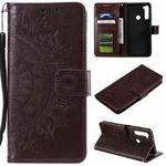 For Xiaomi Redmi Note 8 Totem Flower Embossed Horizontal Flip TPU + PU Leather Case with Holder & Card Slots & Wallet(Brown)