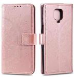 For Xiaomi Redmi Note 9 Pro Totem Flower Embossed Horizontal Flip TPU + PU Leather Case with Holder & Card Slots & Wallet(Rose Gold)