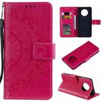 For Xiaomi Redmi Note 9T Totem Flower Embossed Horizontal Flip TPU + PU Leather Case with Holder & Card Slots & Wallet(Red)
