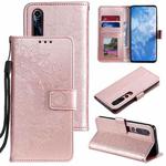 For Xiaomi Mi 10 Pro 5G Totem Flower Embossed Horizontal Flip TPU + PU Leather Case with Holder & Card Slots & Wallet(Rose Gold)