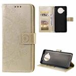 For Xiaomi Mi 10T Lite 5G Totem Flower Embossed Horizontal Flip TPU + PU Leather Case with Holder & Card Slots & Wallet(Gold)