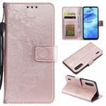For Xiaomi Mi A3 / CC9e Totem Flower Embossed Horizontal Flip TPU + PU Leather Case with Holder & Card Slots & Wallet(Rose Gold)