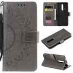 For Xiaomi Redmi 8 / 8A Totem Flower Embossed Horizontal Flip TPU + PU Leather Case with Holder & Card Slots & Wallet(Grey)