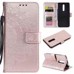 For Xiaomi Redmi 8 / 8A Totem Flower Embossed Horizontal Flip TPU + PU Leather Case with Holder & Card Slots & Wallet(Rose Gold)