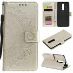 For Xiaomi Redmi 8 / 8A Totem Flower Embossed Horizontal Flip TPU + PU Leather Case with Holder & Card Slots & Wallet(Gold)