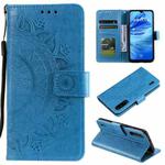 For Xiaomi  Mi 9 Lite / CC9 Totem Flower Embossed Horizontal Flip TPU + PU Leather Case with Holder & Card Slots & Wallet(Blue)